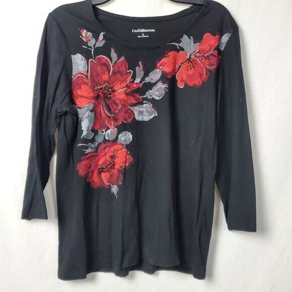 Croft & Barrow Large Black Top - Picture 3 of 7